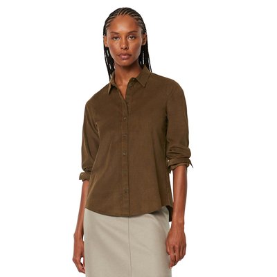 Blouse à manches longues en velours côtelé fin regular en mélange de coton organique et de lyocell MARC O'POLO