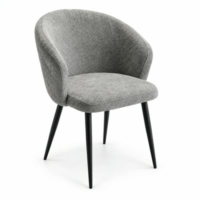 Chaise dossier rond tissu gris (lot de 2) IENA PIER IMPORT