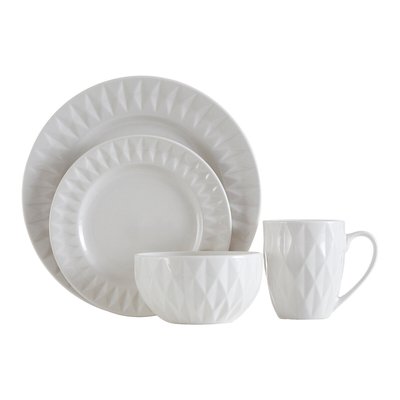 16-Piece White Dinner Set SO'HOME