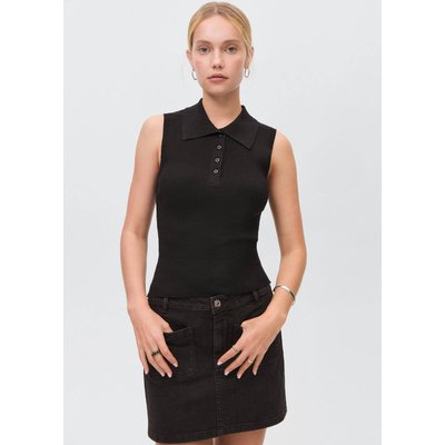 Top maille col polo MANGO TEEN