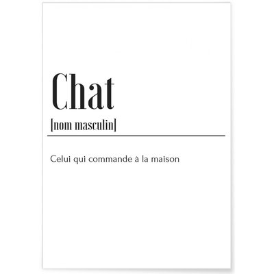 Poster Définition Chat L'AFFICHERIE