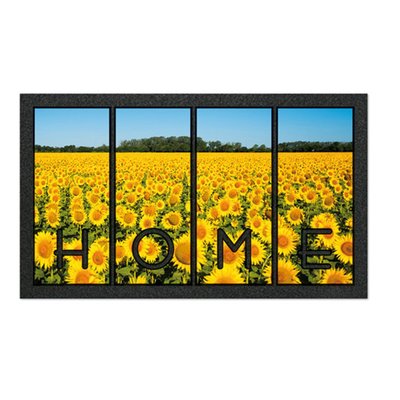 Paillasson HOME - Motif Champ de Tournesols - Antidérapant - 40 x 68 cm DOUCEUR D'INTÉRIEUR