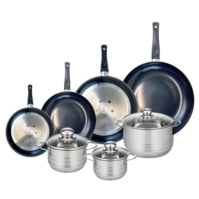 4 poêles 20/24/28/32cm + 3 faitouts 14/16/20cm PRIMA BRILLANT ELO