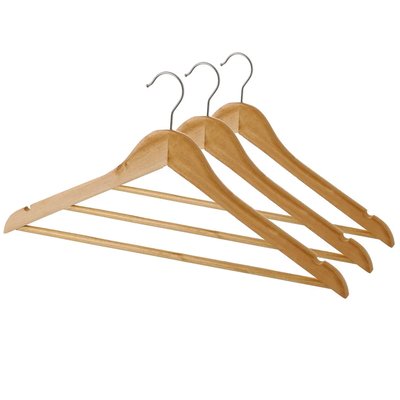 Set de 3 cintres classiques en bois WADIGA