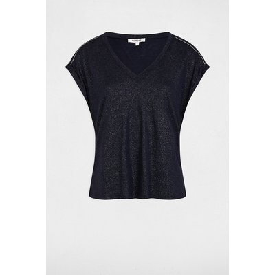 T-shirt manches courtes, strass aux épaules MORGAN