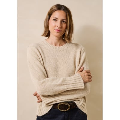 Pull manches longues en maille irisée col rond LA FEE MARABOUTEE
