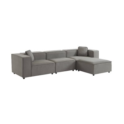 Canapé modulable + 1 pouf 3-4 places tissu déperlant SENSE SWEEEK