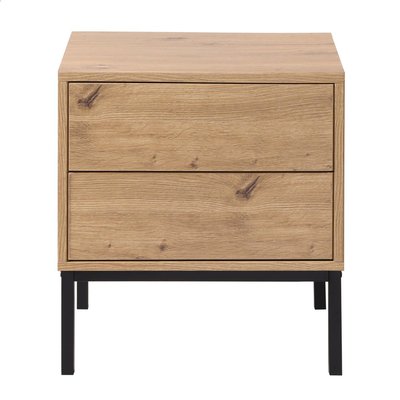 Table de Chevet 2 Tiroirs Décor Chêne H50 cm - LENNY CALICOSY