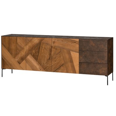 Buffet en bois de teck et métal 3 portes et 3 tiroirs - JAKARTA HELLIN, DEPUIS 1862