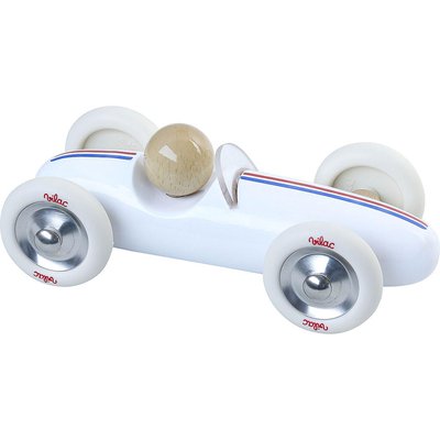 Voiture Grand Prix vintage MM blanche VILAC