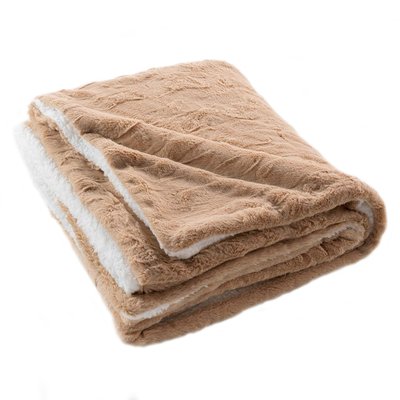 Plaid doux a poil et sherpa Foxy DOUCEUR D'INTÉRIEUR