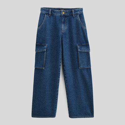 Pantalon cargo en jean contenant du coton BIO MONOPRIX