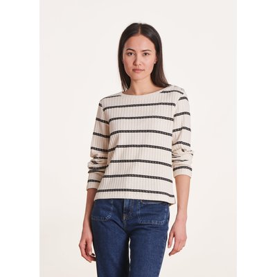 Pull marinière en coton biologique avec boutons bijou LA FEE MARABOUTEE