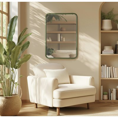 Miroir rectangulaire métal vert BAGAN PIER IMPORT