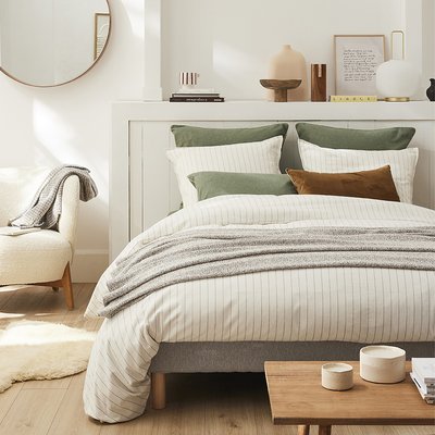 Parure de lit Housse de couette + Taies carrées en flanelle de coton, ÉQUILIBRE ESSIX