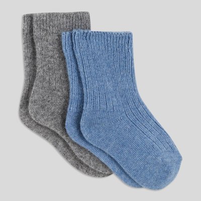 Lot de 2 paires de chaussettes chaude cotelee contenant du coton BIO BOUT'CHOU