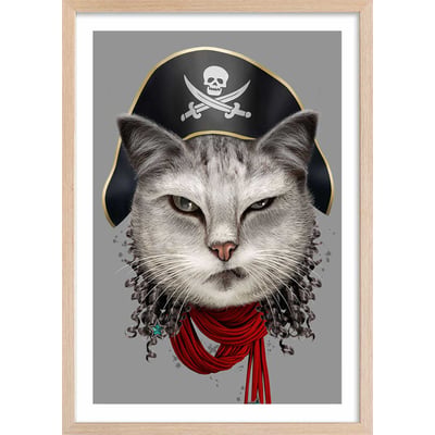 Affiche enfant chat pirate HEXOA
