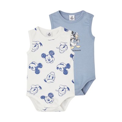 Lot de 2 bodies sans manches Disney® Mickey et Donald VERTBAUDET