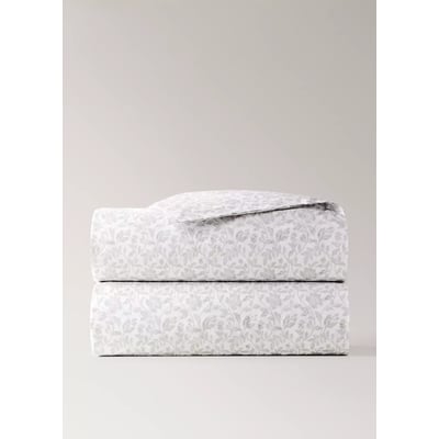 Housse de couette en percale de coton imprimée fleurs lit 150/160 MANGO HOME