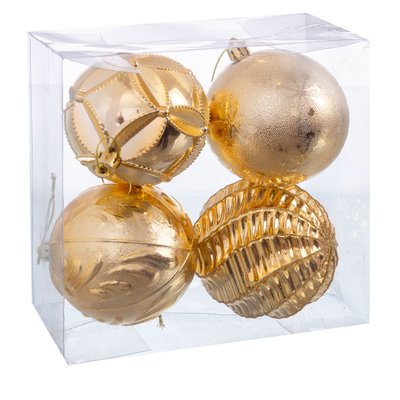 Set de 4 boules de Noël doré - 8cm WADIGA