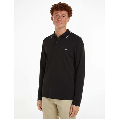 Polo manches longues col contrasté CALVIN KLEIN