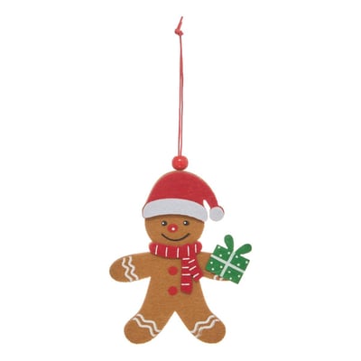 Suspension de sapin pain d'épices garçon ou fille en feutrine 11 cm FEERIC LIGHTS & CHRISTMAS