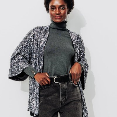 Veste kimono à paillettes PROMOD