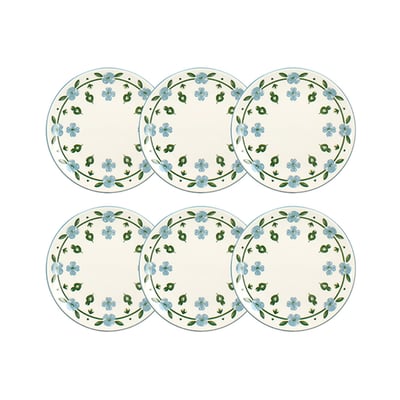 Lot de 6 assiettes à dessert 19cm en porcelaine, PRIMAVERA NOVASTYL