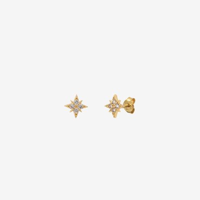 Boucles d'oreilles puces dorées - IZAR CAROLINE NAJMAN