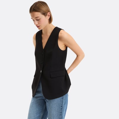 Gilet de costume long coupe droite LA REDOUTE COLLECTIONS