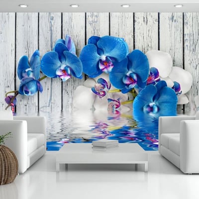 Papier peint intissé panoramique Fleurs Cobaltic orchid EDEN