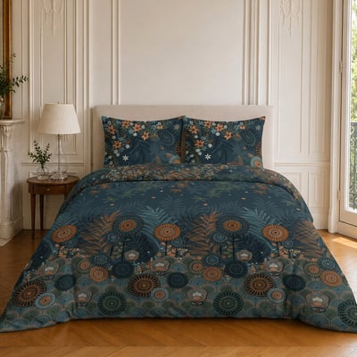 Parure de lit en microfibre motif floral, FLOWER NIGHT C DESIGN HOME TEXTILE