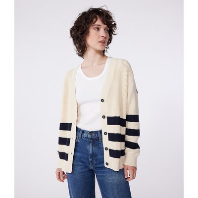 Chaqueta de punto a rayas de algodón para mujer PETIT BATEAU