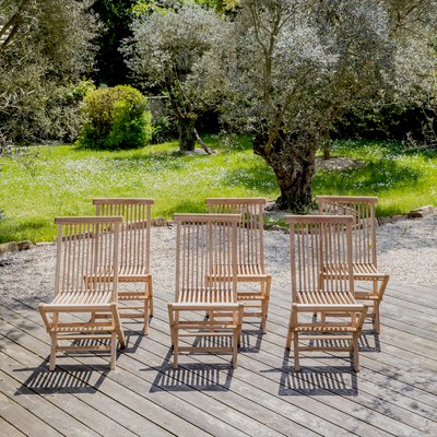 Chaises en teck, lot de 6, LOMBOK HAPPY GARDEN