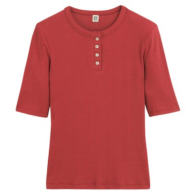 Camiseta de manga corta con cuello tunecino LA REDOUTE COLLECTIONS