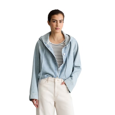 Blouse en jean à capuche relaxed en pur coton MARC O’POLO DENIM