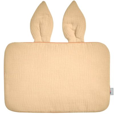 Oreiller plat coussin lapin réversible en gaze de coton JEANNE SEVIRA KIDS