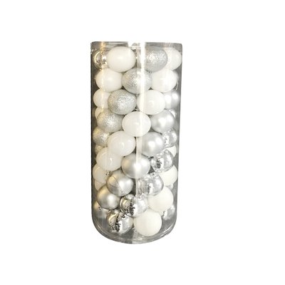 Kit de 63 boules de noel argent DOUCEUR D'INTÉRIEUR