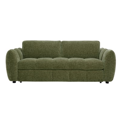 Canapé convertible design 3 places en tissu effet velours texturé terre brûlée WONDER MILIBOO