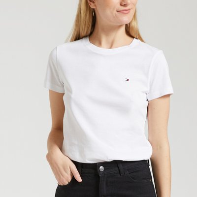 Camiseta de algodón, cuello redondo, manga corta TOMMY HILFIGER