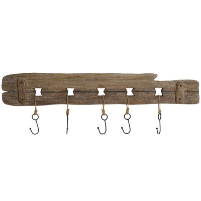 Portemanteau mural bois et métal 99x3x31cm WADIGA
