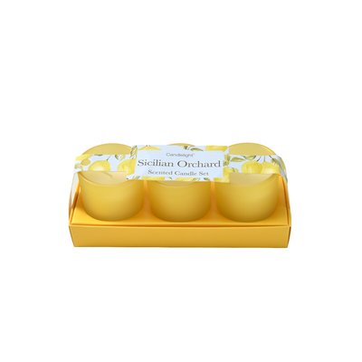 Set of 3 Mini Votives in Sicilian Basil & Wild Lemon Scent SO'HOME