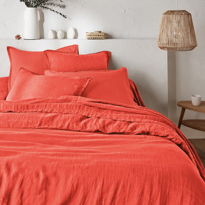 Linot Plain 100% Washed Linen Duvet Cover LA REDOUTE INTERIEURS