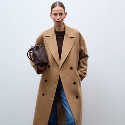 Manteau uni double boutonnage contenant de la laine MONOPRIX