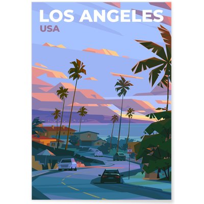 Affiche ville Los Angeles 2 L'AFFICHERIE