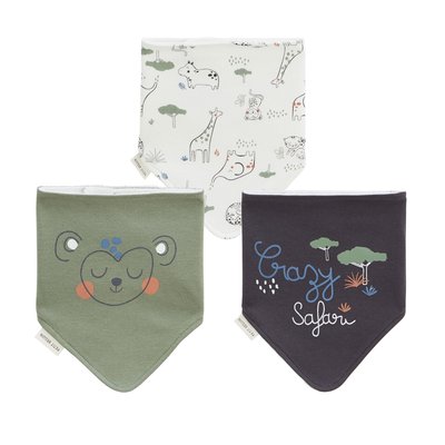 Lot de 3 bavoirs foulards Crazy Safari PETIT BEGUIN