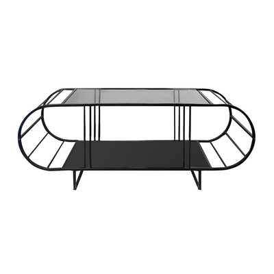Table basse avec plateau en verre et métal L145 cm - WINDY CALICOSY