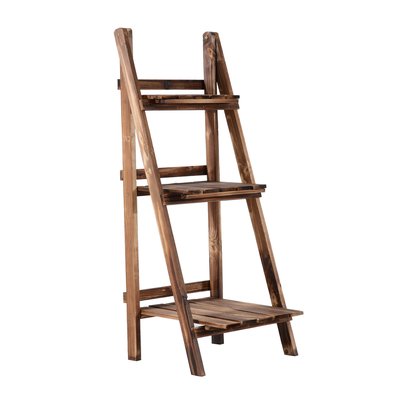Etagère échelle à fleurs 3 niveaux pliable bois de sapin 40 x 37 x 93 cm charge max. 40 Kg - OUTSUNNY OUTSUNNY