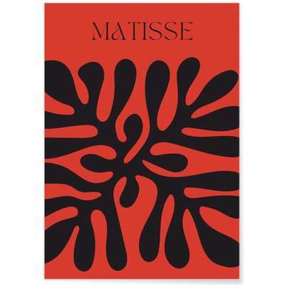 Affiche Matisse minimaliste – Motif organique noir et rouge L'AFFICHERIE