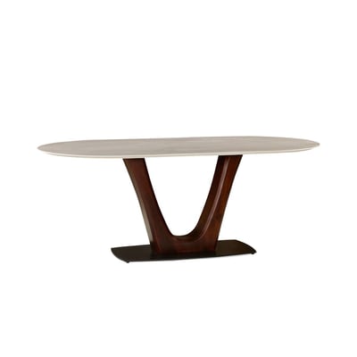 Table à manger en bois de manguier et en céramique AYDENA MADE IN MEUBLES 